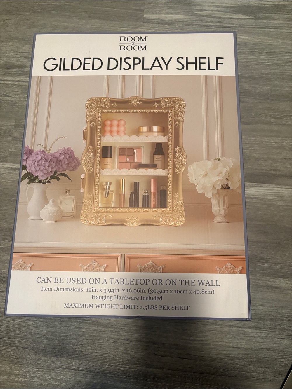 Room 2 Room Gilded Display Shelf in Gold
